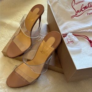 Christian Louboutin Just Nude Patent Leather Mules